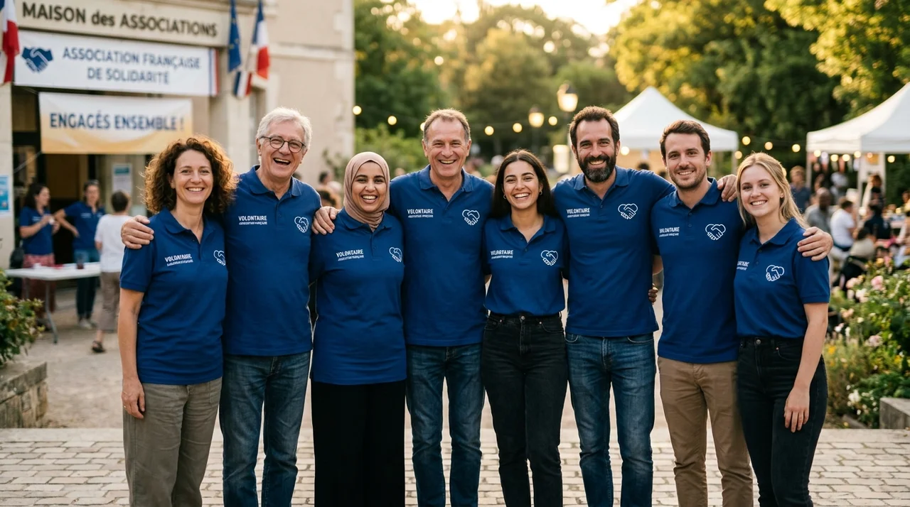 Équipe d'animation et bénévoles ASSOC SPORT F M en tenue officielle