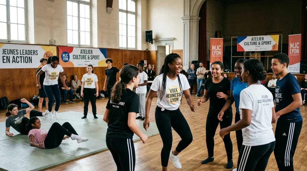 Jeunes leaders et adolescents lors d'un atelier civique de motricité